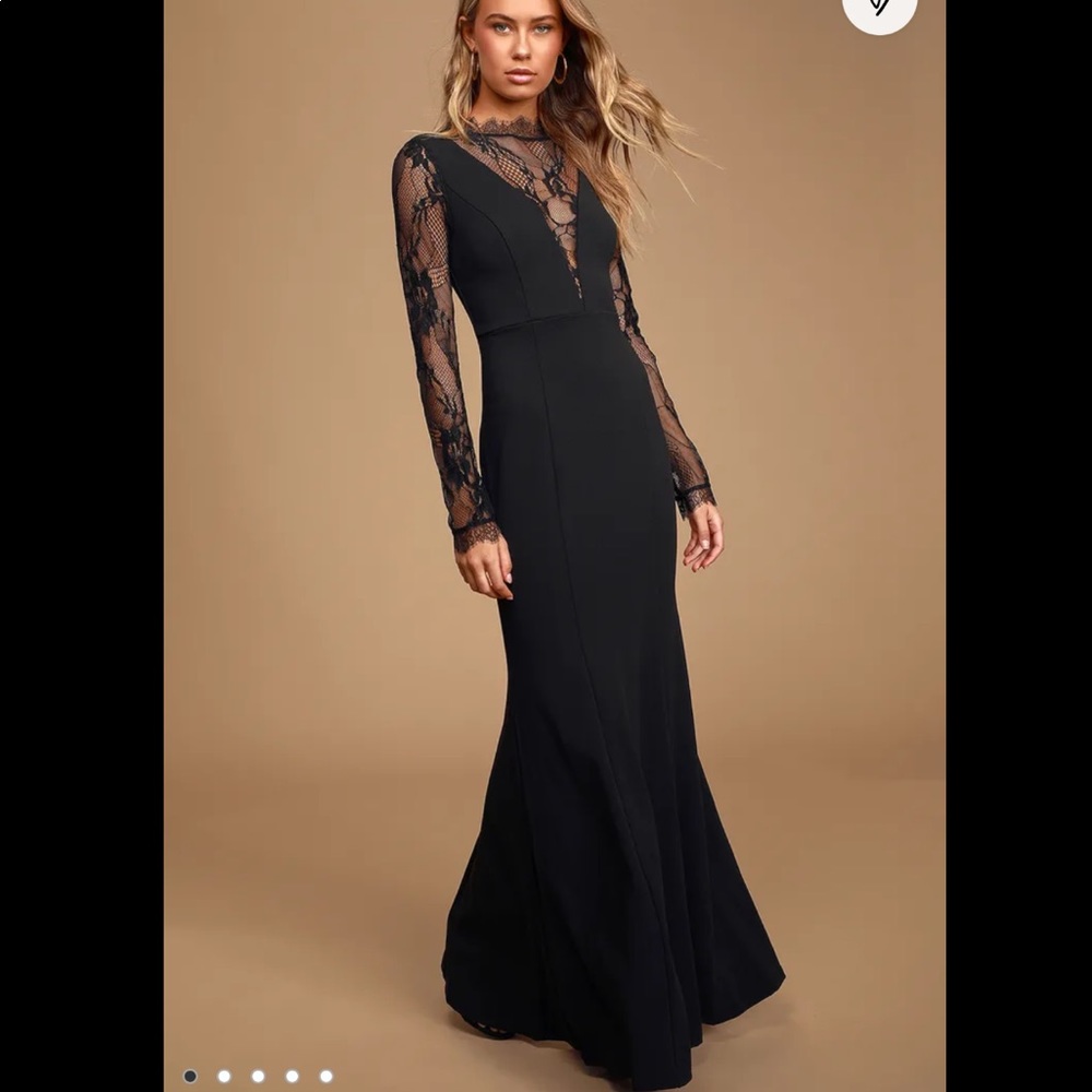 Lovely Ever After Lace Long Sleeve Mermaid Maxi
